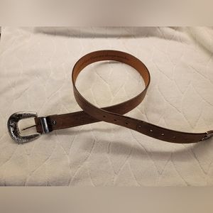 Ariat brown leather belt with removable buckle - 43 in long